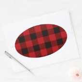 Sticker Ovale Chalet primitif Bison rouge Boeuf plat (Enveloppe)