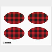 Sticker Ovale Chalet primitif Bison rouge Boeuf plat (Feuille)