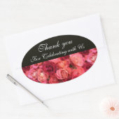 Sticker Ovale CHAMP rose, Merci (Enveloppe)