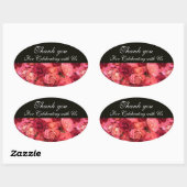 Sticker Ovale CHAMP rose, Merci (Feuille)