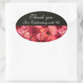 Sticker Ovale CHAMP rose, Merci (Sac)