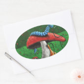 Sticker Ovale Champignons magiques (Enveloppe)