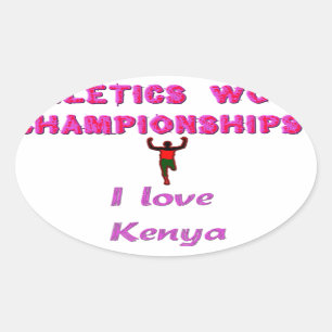 Sticker Ovale Championnats du monde d'athlétisme Kenya Runner : 