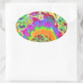 Sticker Ovale Champs de tournesol d'aquarelle rétro élégant (Sac)