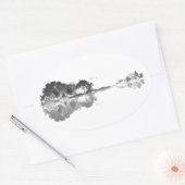 Sticker Ovale Chanson de la nature : Art guitare du paysage fore (Enveloppe)