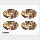 Sticker Ovale Chanson des Anges, William-Adolphe Bouguereau (Feuille)