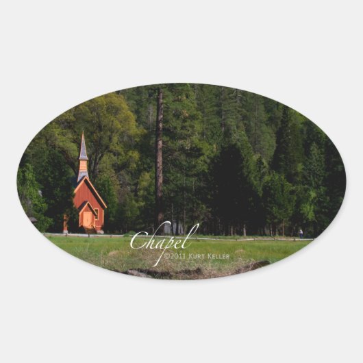Sticker Ovale Chapelle de Yosemite (Devant)