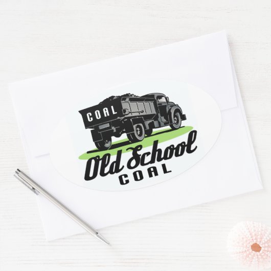 STICKER OVALE CHARBON D'ÉCOLE ANCIENNE (Enveloppe)