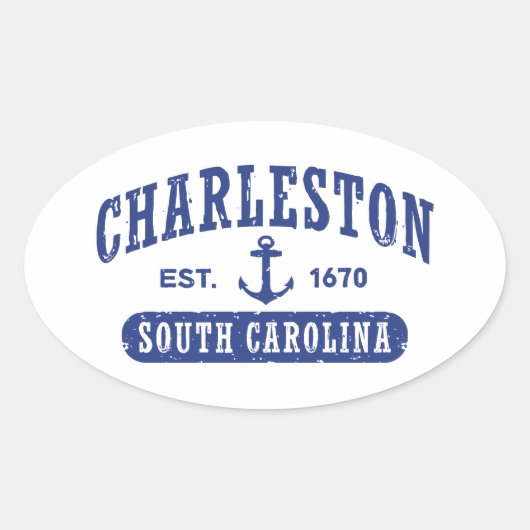 Sticker Ovale Charleston Caroline du Sud (Devant)