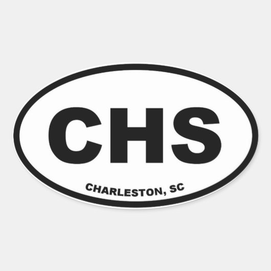 Sticker Ovale Charleston, Caroline du Sud SHC (Devant)