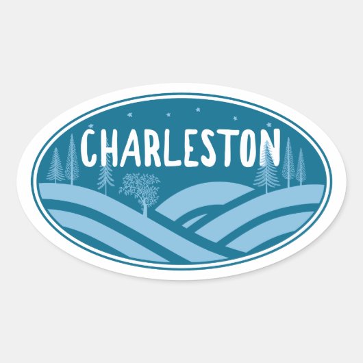 Sticker Ovale Charleston West Virginia Outdoors (Devant)