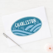 Sticker Ovale Charleston West Virginia Outdoors (Enveloppe)