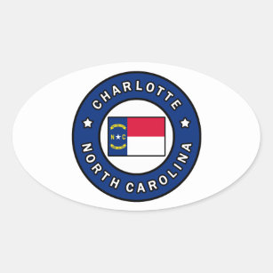 Sticker Ovale Charlotte la Caroline du Nord