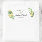 Sticker Ovale Charme Aquarelle Citron Mariage tropical (Sac)