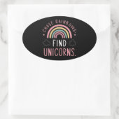 Sticker Ovale Chase Rainbows Trouver des licornes (Sac)