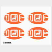 Sticker Ovale Chasse au sommeil (Feuille)
