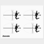 Sticker Ovale Chasse moderne Bow et Flèche (Feuille)