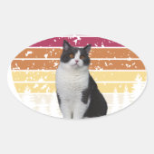 Sticker Ovale Chat (Devant)