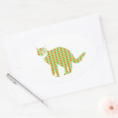 Sticker Ovale Chat à motifs (Enveloppe)