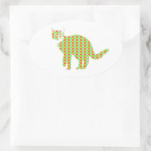 Sticker Ovale Chat à motifs (Sac)