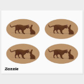 Sticker Ovale Chat au Chocolat (Feuille)