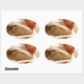 Sticker Ovale Chat couché (Feuille)