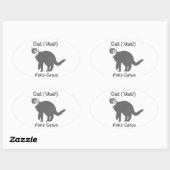 Sticker Ovale Chat Felis Catus (Feuille)