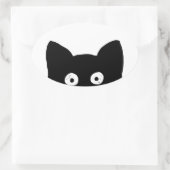 Sticker Ovale Chat noir (Sac)