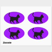 Sticker Ovale Chat noir (Feuille)