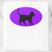 Sticker Ovale Chat noir (Sac)