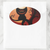 Sticker Ovale Chat noir de Whimsical (Sac)