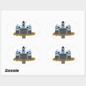 Sticker Ovale Château puissant (Feuille)