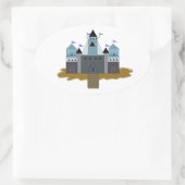 Sticker Ovale Château puissant (Sac)