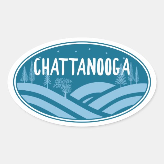 Sticker Ovale Chattanooga Tennessee Extérieur (Devant)