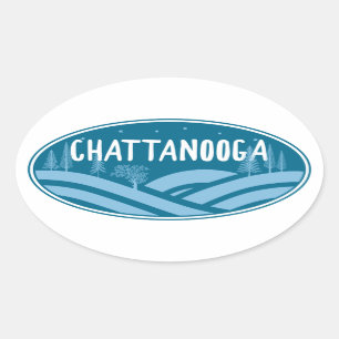 Sticker Ovale Chattanooga Tennessee Extérieur