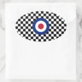 Sticker Ovale Checkered Black Racing Target Mod (Sac)