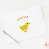 Sticker Ovale Chef Chick (Enveloppe)