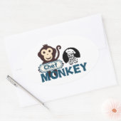 Sticker Ovale Chef Monkey (Enveloppe)