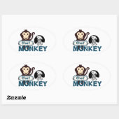 Sticker Ovale Chef Monkey (Feuille)