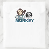 Sticker Ovale Chef Monkey (Sac)