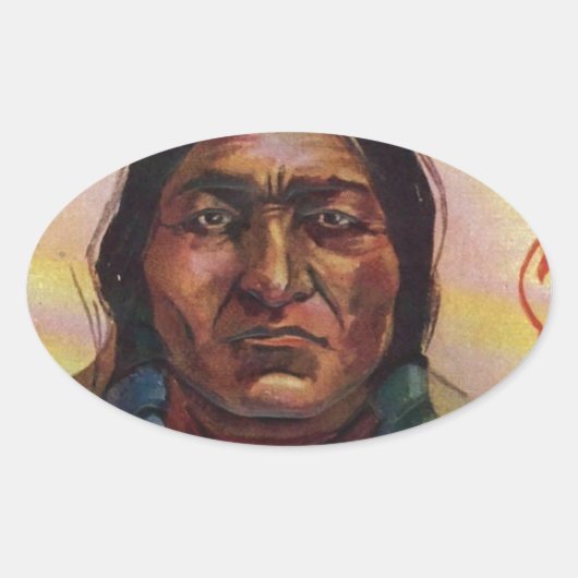 Sticker Ovale Chef Sitting Bull (Devant)