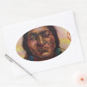 Sticker Ovale Chef Sitting Bull (Enveloppe)