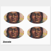 Sticker Ovale Chef Sitting Bull (Feuille)