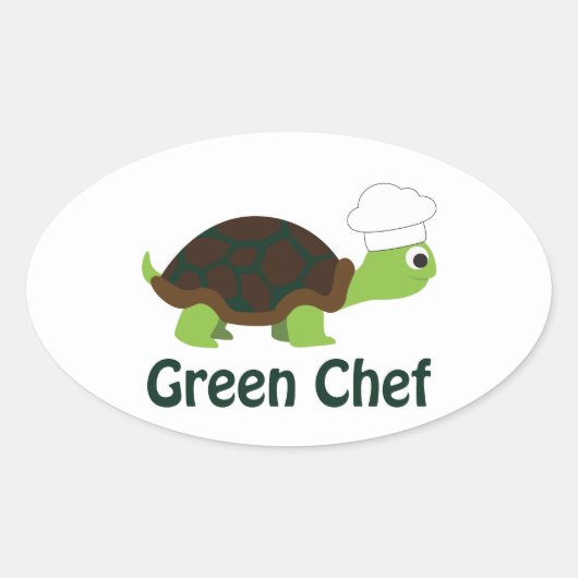 Sticker Ovale Chef vert (Devant)