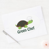 Sticker Ovale Chef vert (Enveloppe)