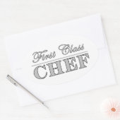 Sticker Ovale Chefs Fun Stylo : Chef de Première Classe (Enveloppe)