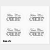 Sticker Ovale Chefs Fun Stylo : Chef de Première Classe (Feuille)