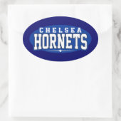 Sticker Ovale Chelsea High School ; Hornets (Sac)