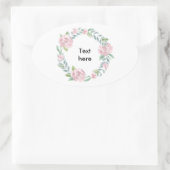 Sticker Ovale Chemise rose pastel nom ou texte personnalisable (Sac)