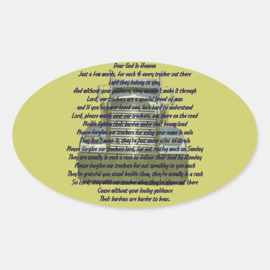 Sticker Ovale Cher Dieu (Devant)